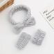 Набір для вмивання косметична пов'язка "Бантик" і напульсники Gray 3654784 фото 2